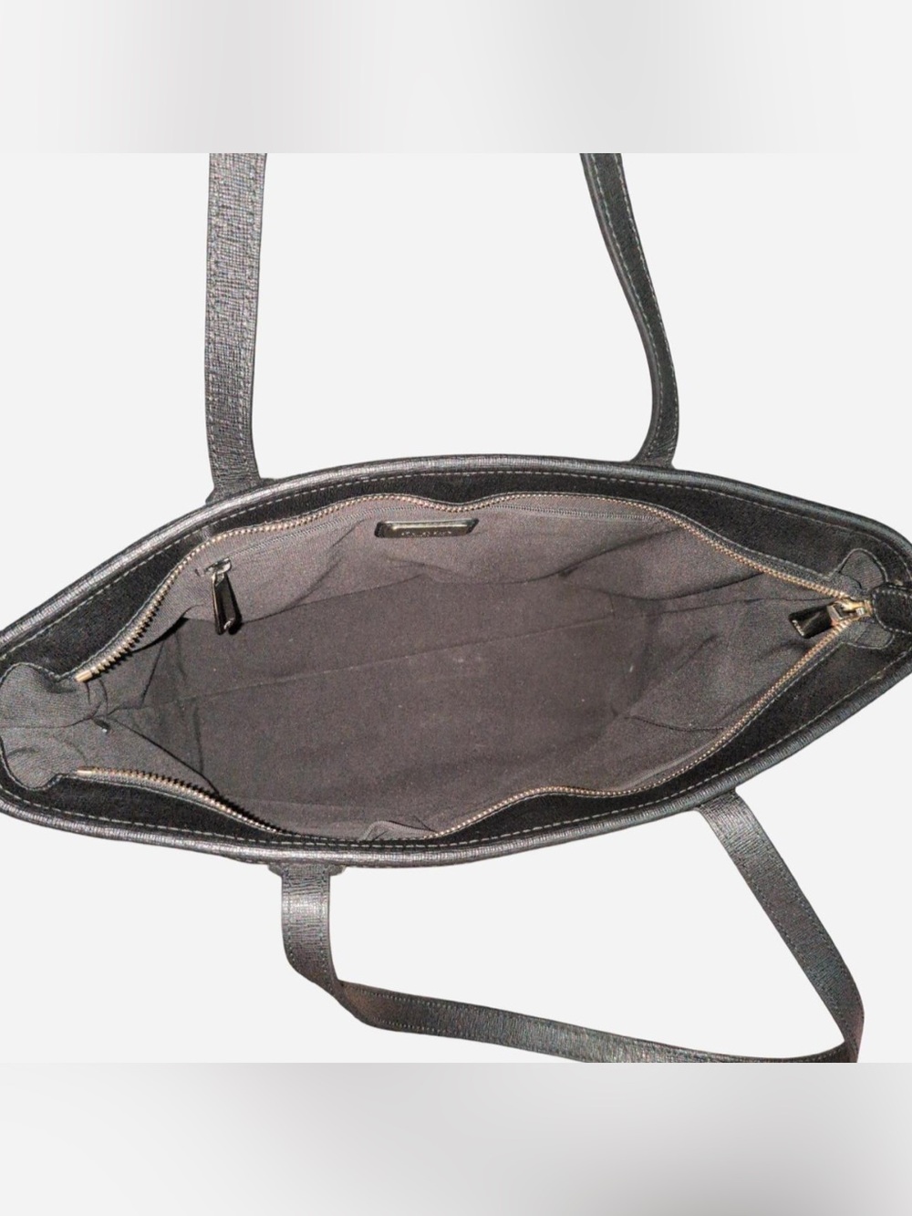 Furla Black Leather Tote with Gold Hardware - Picture 4 of 7